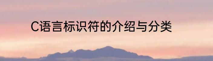 C语言标识符的介绍与分类