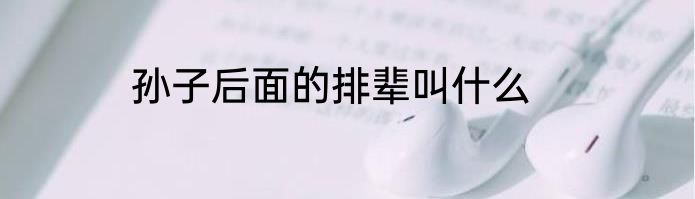 孙子后面的排辈叫什么