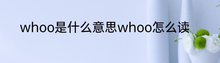 whoo是什么意思whoo怎么读