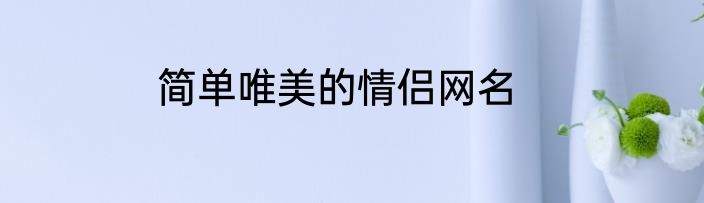 简单唯美的情侣网名