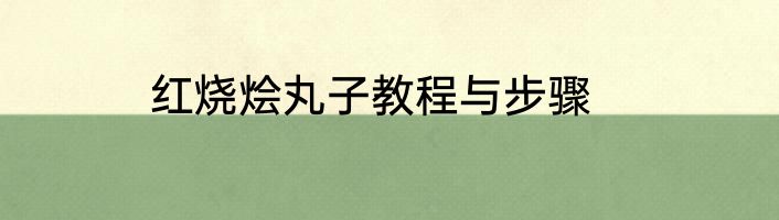 红烧烩丸子教程与步骤