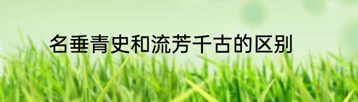 名垂青史和流芳千古的区别