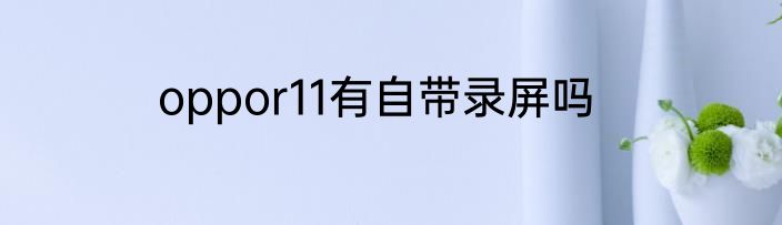 oppor11有自带录屏吗