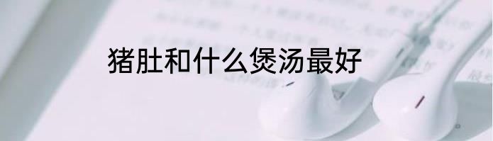 猪肚和什么煲汤最好