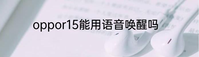 oppor15能用语音唤醒吗