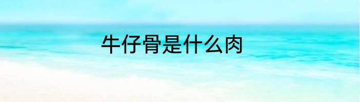 牛仔骨是什么肉