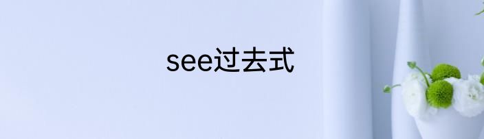 see过去式
