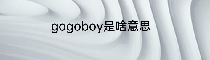 gogoboy是啥意思