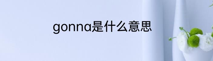 gonna是什么意思