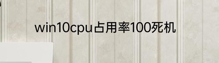 win10cpu占用率100死机