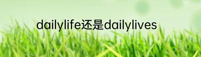 dailylife还是dailylives