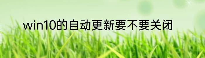 win10的自动更新要不要关闭
