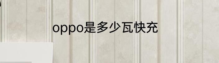 oppo是多少瓦快充