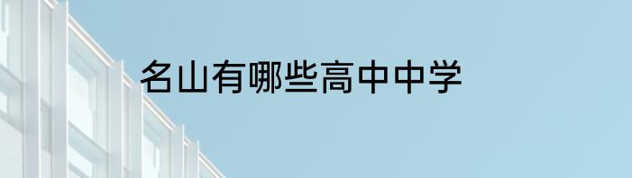 名山有哪些高中中学