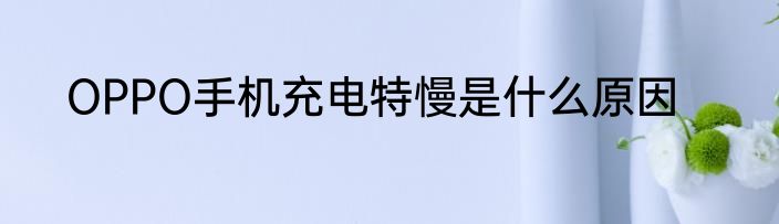 OPPO手机充电特慢是什么原因