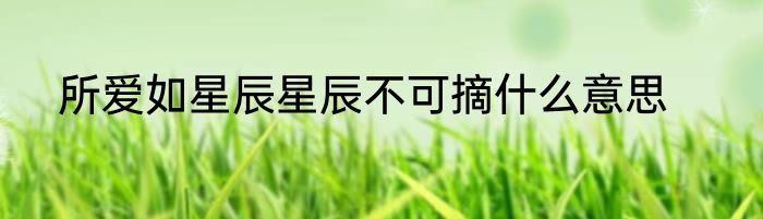 所爱如星辰星辰不可摘什么意思