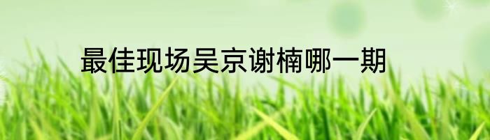 最佳现场吴京谢楠哪一期