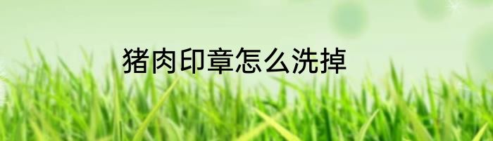 猪肉印章怎么洗掉