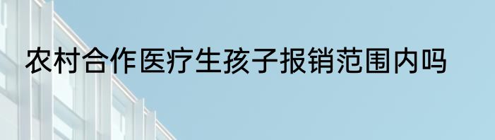 农村合作医疗生孩子报销范围内吗