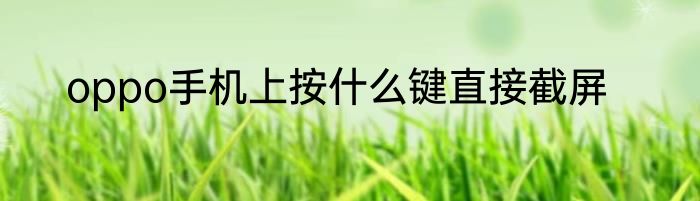 oppo手机上按什么键直接截屏