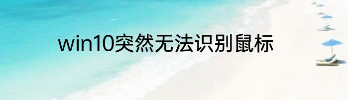 win10突然无法识别鼠标