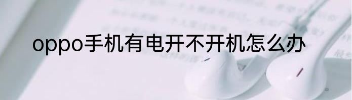 oppo手机有电开不开机怎么办