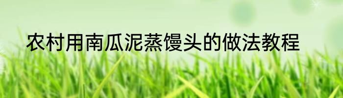农村用南瓜泥蒸馒头的做法教程