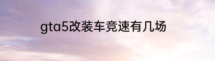 gta5改装车竞速有几场