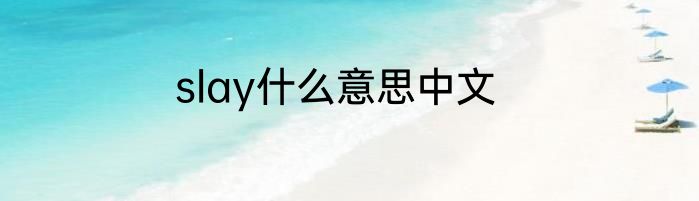 slay什么意思中文