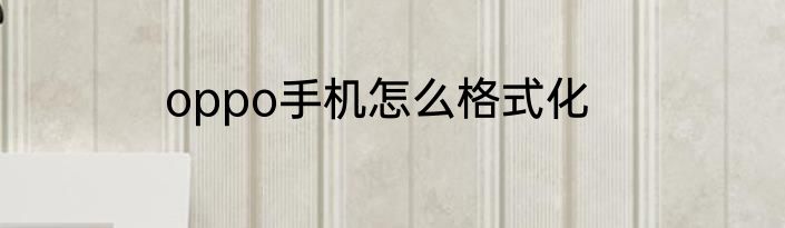 oppo手机怎么格式化