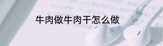 牛肉做牛肉干怎么做