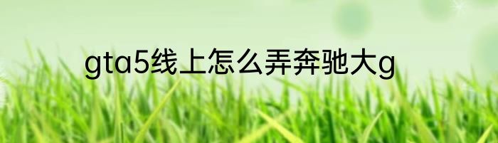 gta5线上怎么弄奔驰大g