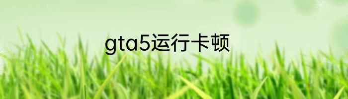 gta5运行卡顿