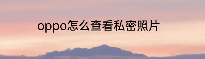 oppo怎么查看私密照片