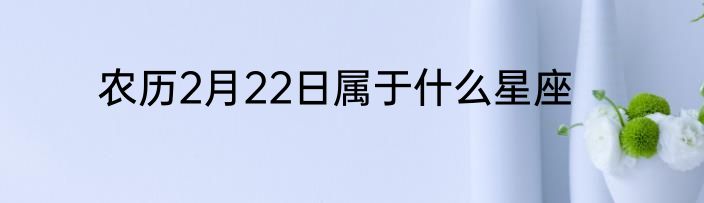 农历2月22日属于什么星座