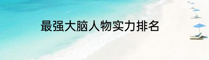 最强大脑人物实力排名