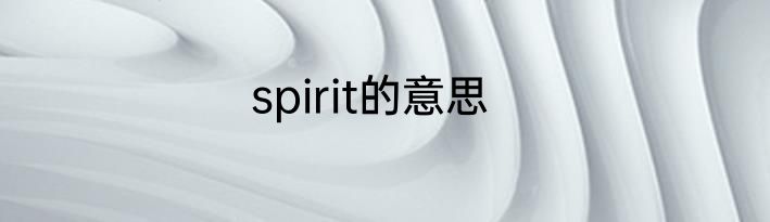 spirit的意思