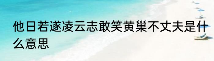 他日若遂凌云志敢笑黄巢不丈夫是什么意思