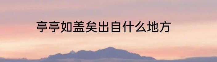 亭亭如盖矣出自什么地方