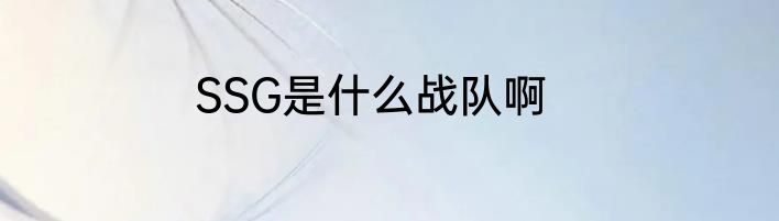 SSG是什么战队啊