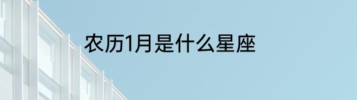 农历1月是什么星座