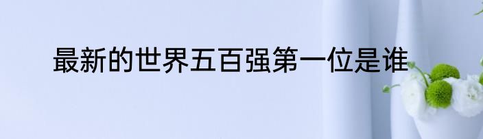 最新的世界五百强第一位是谁