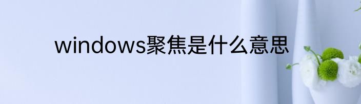 windows聚焦是什么意思