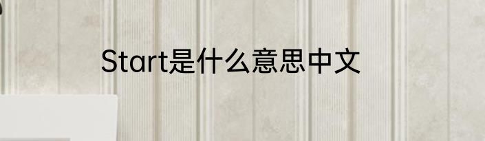 Start是什么意思中文