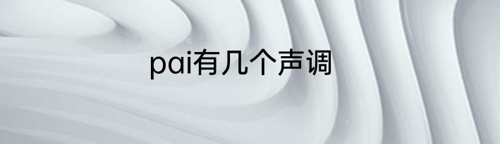 pai有几个声调