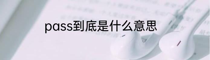 pass到底是什么意思