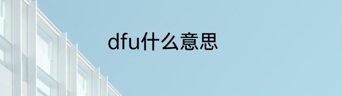 dfu什么意思