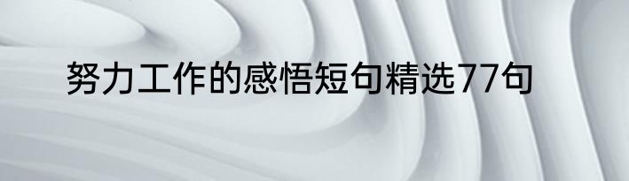努力工作的感悟短句精选77句