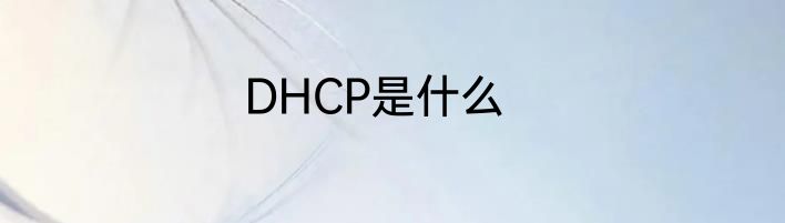 DHCP是什么