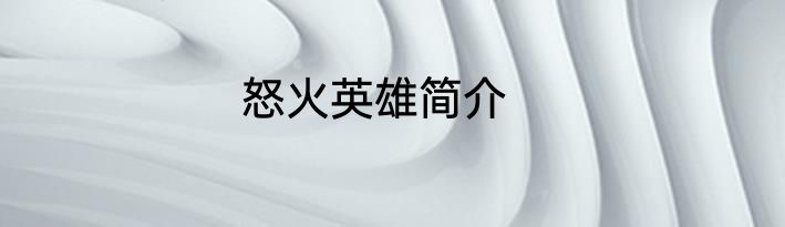 怒火英雄简介